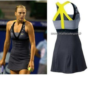 Nwt NIKE Maria Sharapova Tennis Dress w/ Bra Skirt Gray black S Small